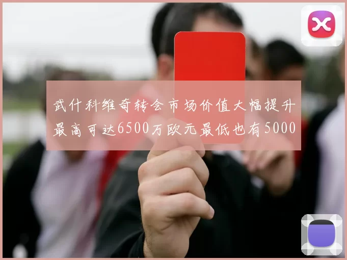 武什科维奇转会市场价值大幅提升最高可达6500万欧元最低也有5000万欧元